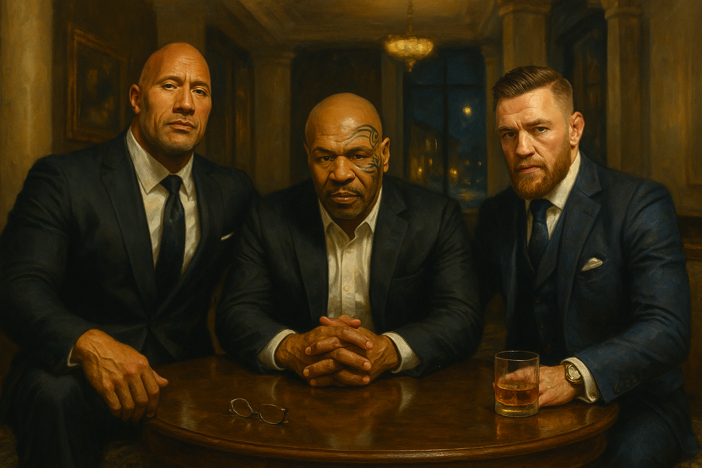 Premium Canvas Print, ArtWork A2012, "The Summit of Titans" - Johnson, Tyson, McGregor Portrait, Motivational Art