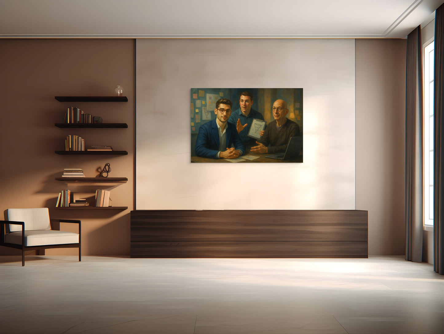 Premium Canvas Print, ArtWork A2013, "The Marketing Masterminds" - Gadzhi, Brunson, & Godin Portrait, Entrepreneur Art