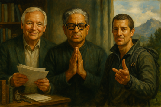 Premium Canvas Print, ArtWork A2015, "Mind, Body, & Spirit" - Canfield, Chopra, & Grylls Portrait, Inspirational Art