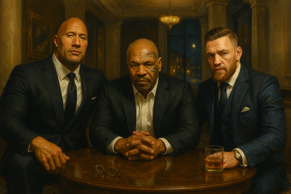 Premium Canvas Print, ArtWork A2012, "The Summit of Titans" - Johnson, Tyson, McGregor Portrait, Motivational Art