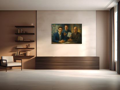 Premium Canvas Print, ArtWork A2013, "The Marketing Masterminds" - Gadzhi, Brunson, & Godin Portrait, Entrepreneur Art