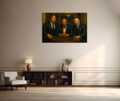 Premium Canvas Print, ArtWork A2012, "The Summit of Titans" - Johnson, Tyson, McGregor Portrait, Motivational Art