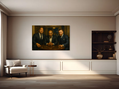 Premium Canvas Print, ArtWork A2012, "The Summit of Titans" - Johnson, Tyson, McGregor Portrait, Motivational Art