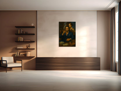Premium Canvas Print, ArtWork A2011, "The Strategist" - Tristan Tate Portrait, Modern Realism, Motivational Art, Office, Man Cave