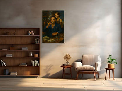 Premium Canvas Print, ArtWork A2011, "The Strategist" - Tristan Tate Portrait, Modern Realism, Motivational Art, Office, Man Cave